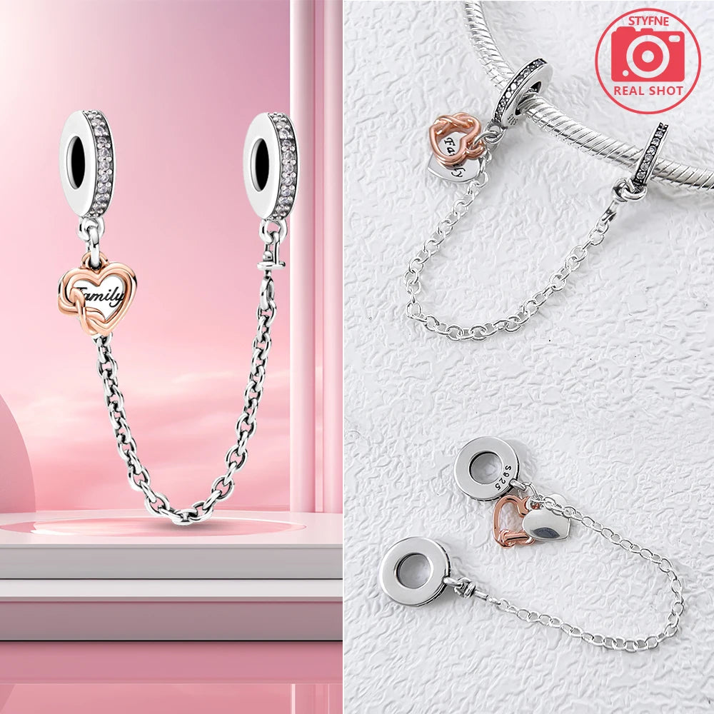 Charm Colgante Pareja Plata 925 y Oro Rosa | Compatible Pandora Original | Pulsera o Collar Mujer