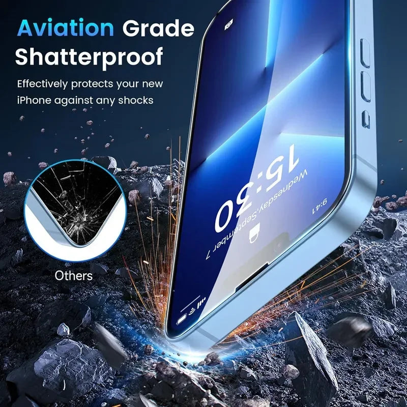 5 Piezas Protector de Pantalla de Vidrio Templado para iPhone 7 8 X XR XS 11 12 13 14 15 16 Pro Max Mini