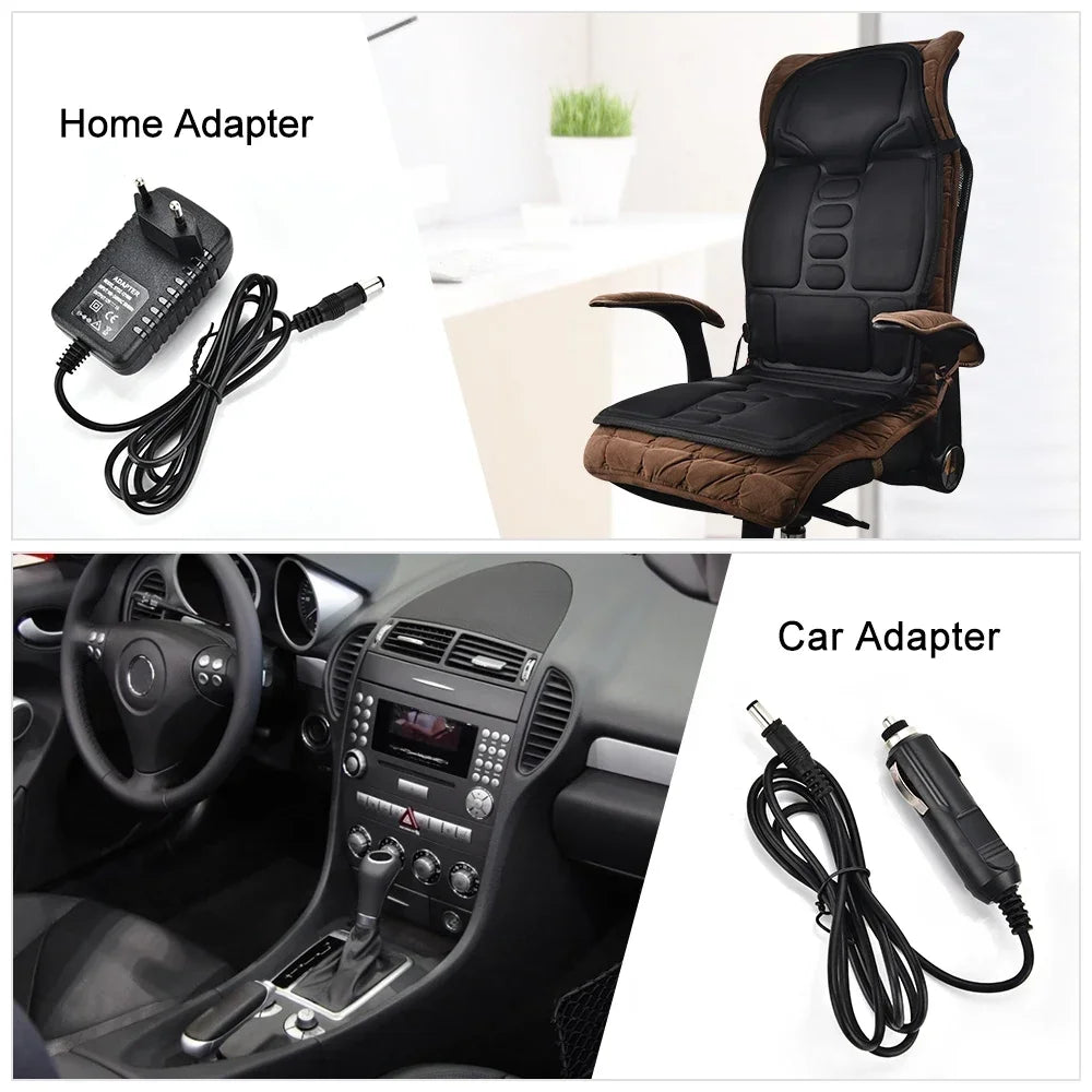 Cojín Masajeador Eléctrico con Calefacción y Vibración | Almohadilla de Masaje para Espalda Completa con Control Remoto