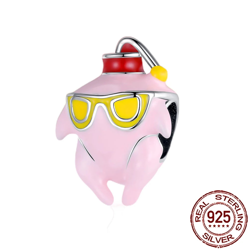 Charm Comida Divertida en Plata 925 – Café, Pastel, Frutas, Hamburguesa y Papas | Compatible Pandora 2025