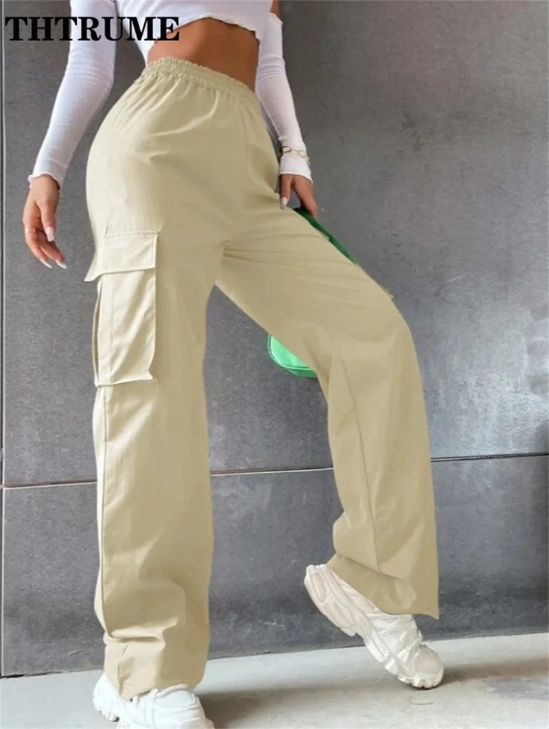 Pantalones Jogger Cargo Mujer | Pantalón Ancho Cintura Alta Casual Elegante y Chic
