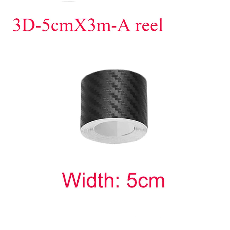 Sticker Protector de Umbral para Auto 3D Fibra de Carbono | Antirayones, Impermeable, Negro Mate