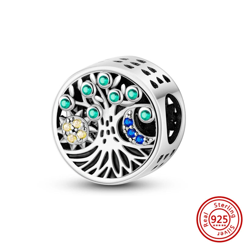 Charm trébol verde dopamina en plata 925 – Flor del bosque para pulsera DIY compatible Pandora mujer