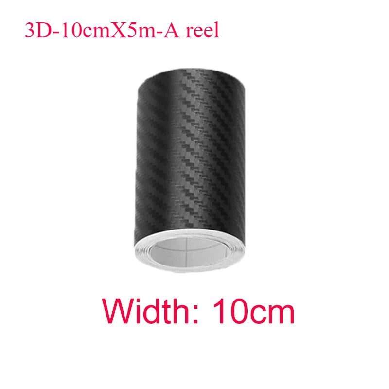 Sticker Protector de Umbral para Auto 3D Fibra de Carbono | Antirayones, Impermeable, Negro Mate