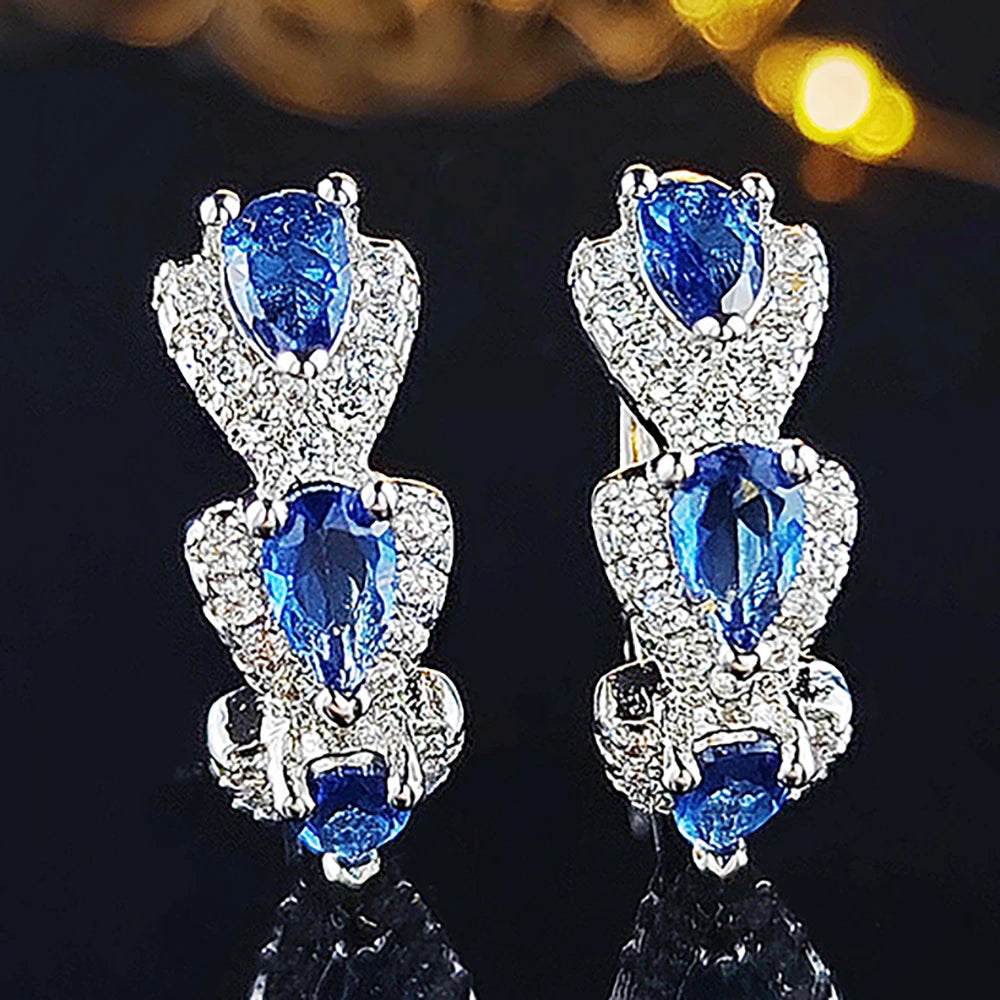 Pendientes Elegantes Redondos con Cristales – Aretes Colgantes de Lujo para Mujer, Joyería de Moda