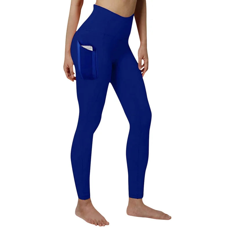 Leggings Deportivos Mujer Cintura Alta | Mallas Yoga Push Up con Bolsillo y Control Abdomen