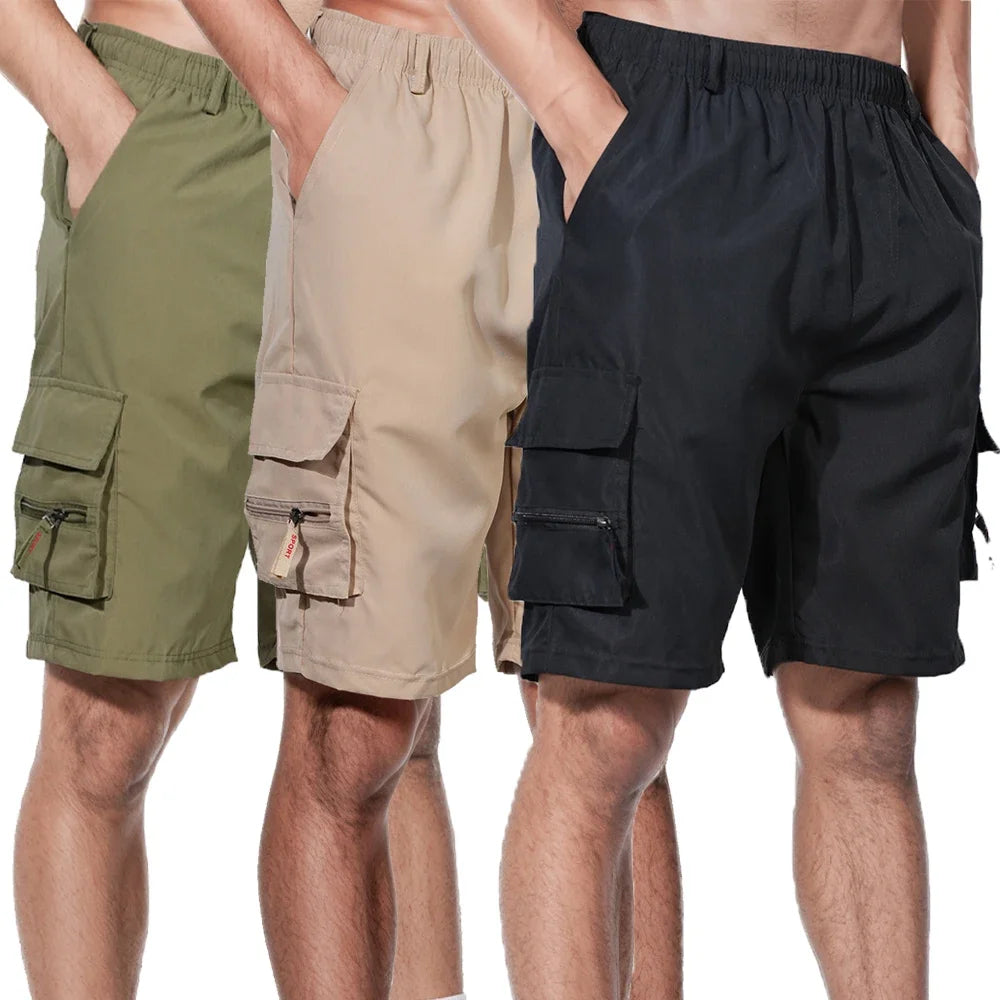 Pantalones Cortos Cargo Hombre 2025 | Oversize con Bolsillos Múltiples y Cintura Elástica