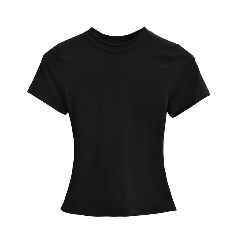 Camiseta Mujer Casual 2025 | T-shirt Slim Fit Manga Corta Sexy Básica Estilo Y2K