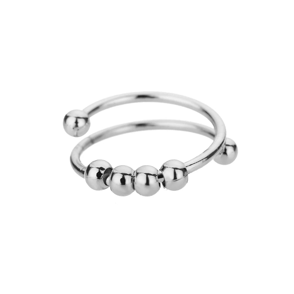 Anillo Giratorio Anti Estrés de Acero Inoxidable – Spinner Ring Unisex para Ansiedad y Relajación
