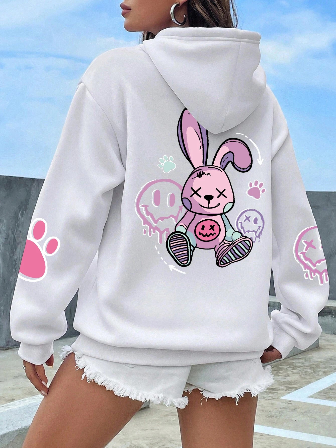 Sudadera Oversize Mujer Estilo Hip Hop | Hoodie Casual Estampado con Felpa Cálida Otoño Invierno