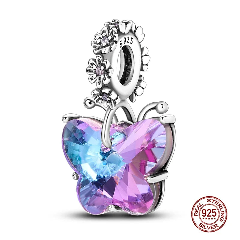 Charm Mariposa de Plata 925 | Dije para Pulsera o Collar 3mm Mujer Joyería Fina