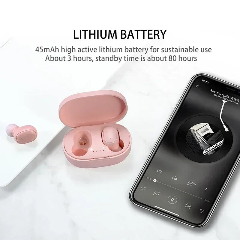 Auriculares inalámbricos A6S TWS – Bluetooth estéreo con micrófono, deportivos y compatibles con Xiaomi, Huawei, iPhone