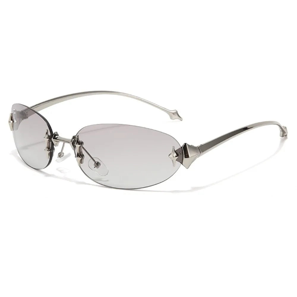 Gafas de Sol Y2K Retro Sin Montura | UV400 Protección | Estilo Vintage Ligero