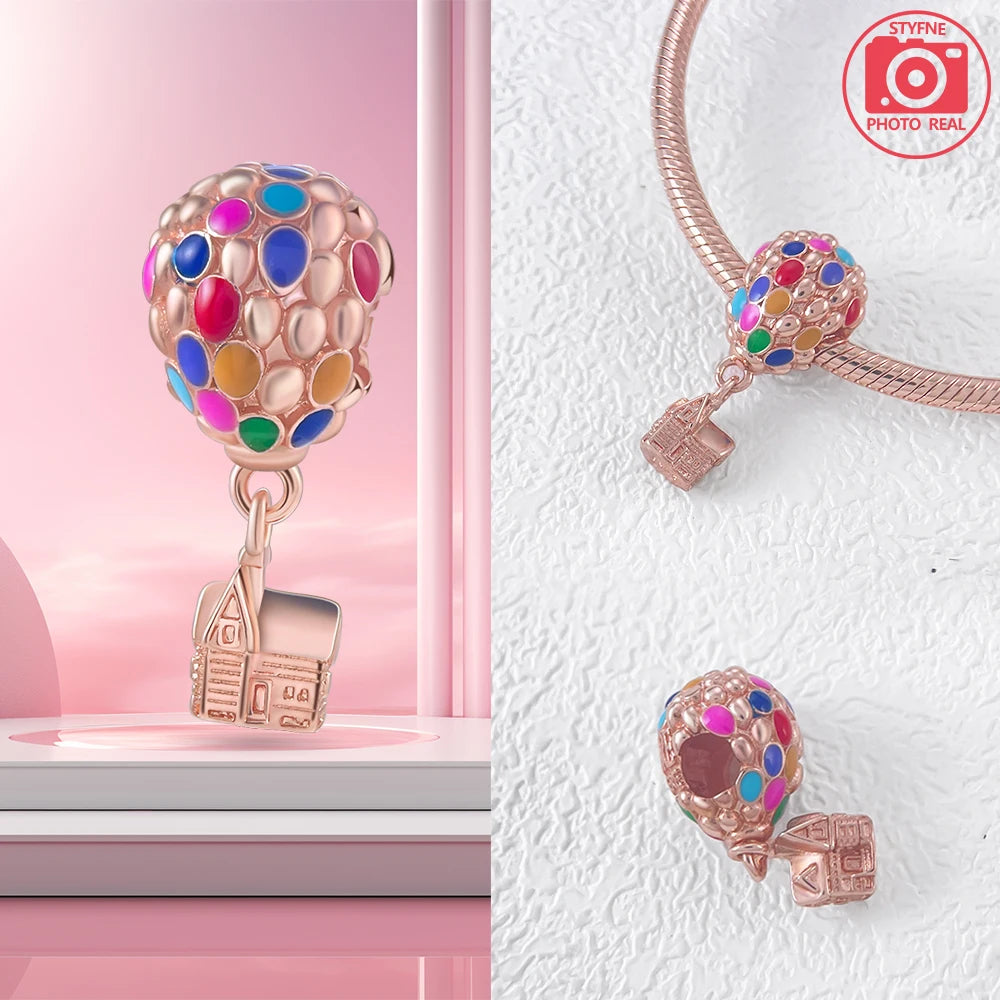 Charm Colgante Pareja Plata 925 y Oro Rosa | Compatible Pandora Original | Pulsera o Collar Mujer