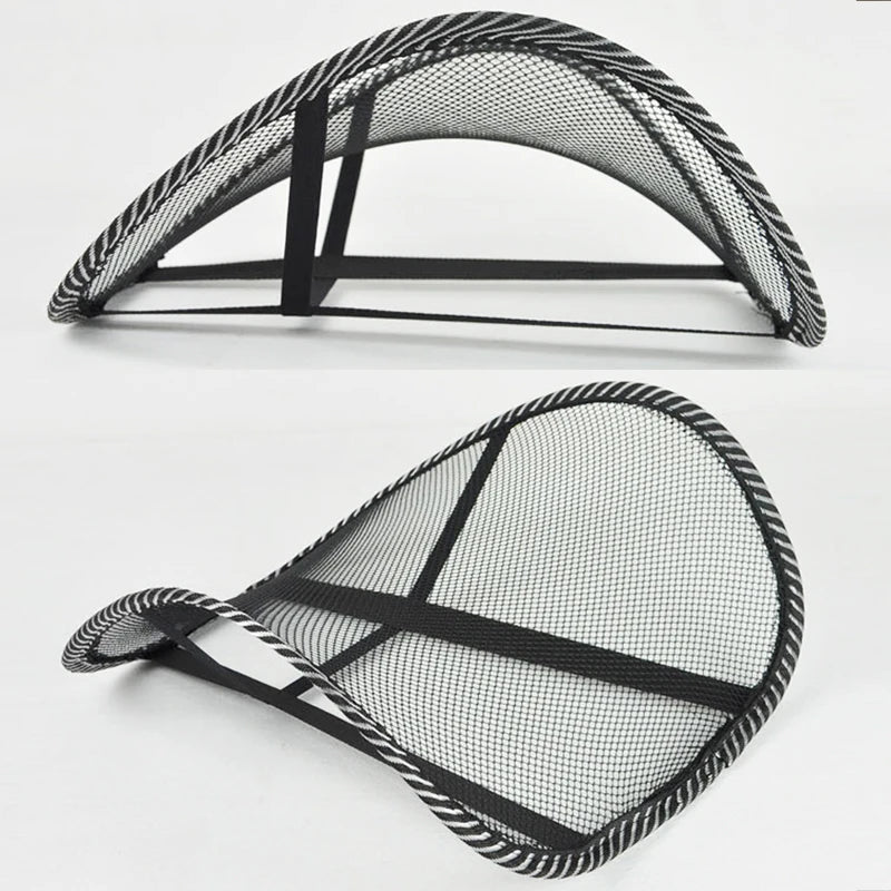 Cojín Lumbar de Malla para Auto y Oficina – Respaldo Ortopédico Ergonómico con Soporte de Espalda y Masaje para Silla de Coche o Escritorio