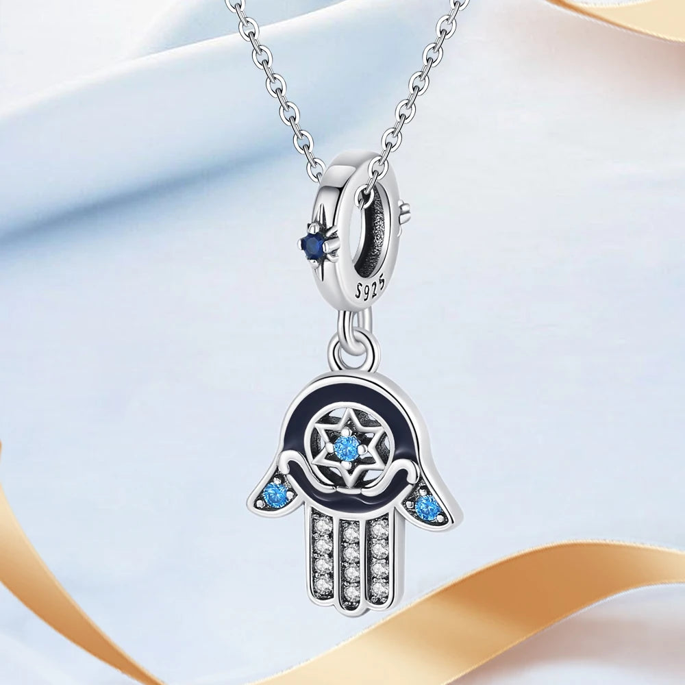Charm Mano de Fátima con Ojo Todo lo Ve en plata 925 – Compatible Pandora, pulsera y collar mujer 2025