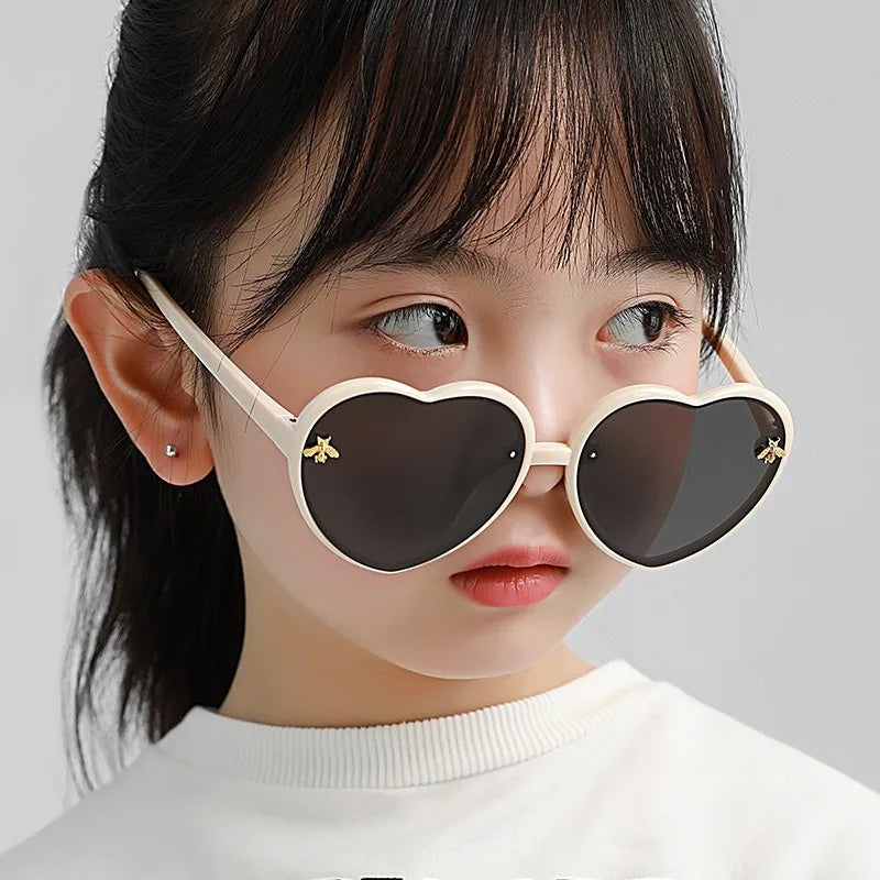 Gafas de Sol Corazón para Niños | Retro Rosa UV400 Lentes de Dibujos Animados