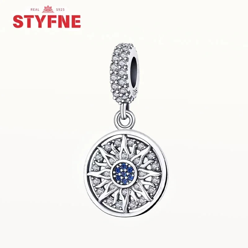 Charm Plata S925 Corazón Nudo Celta con Ojo Azul | Dije Compatible con Pulsera Pandora