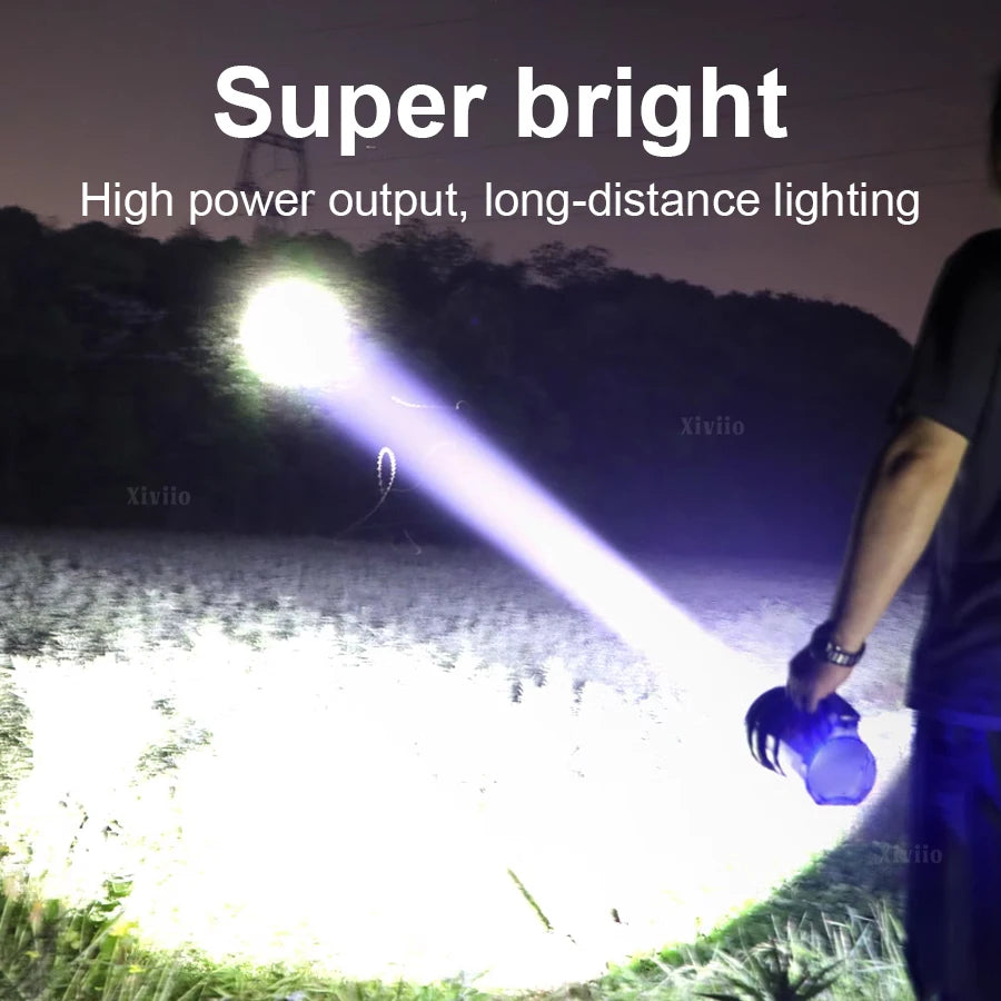Linterna Táctica Recargable 2025 – 2.000.000LM Súper Potente Ultra Brillante LED para Camping y Emergencias