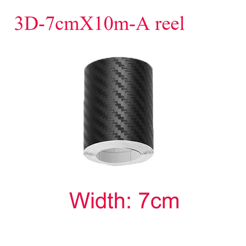 Sticker Protector de Umbral para Auto 3D Fibra de Carbono | Antirayones, Impermeable, Negro Mate