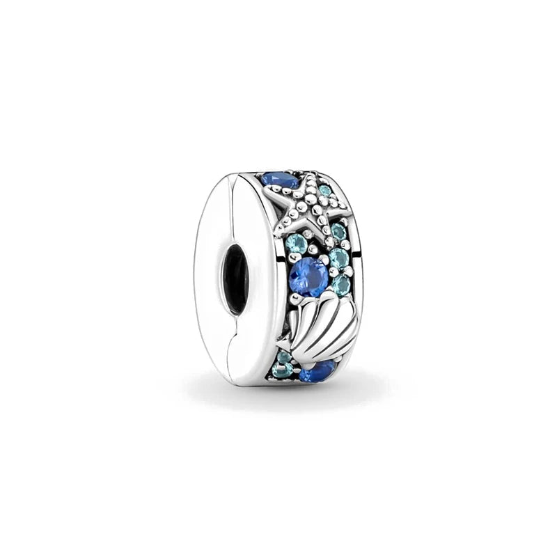 Charm pulpo azul en plata 925 – Colgante con cuentas, compatible Pandora, pulsera DIY mujer
