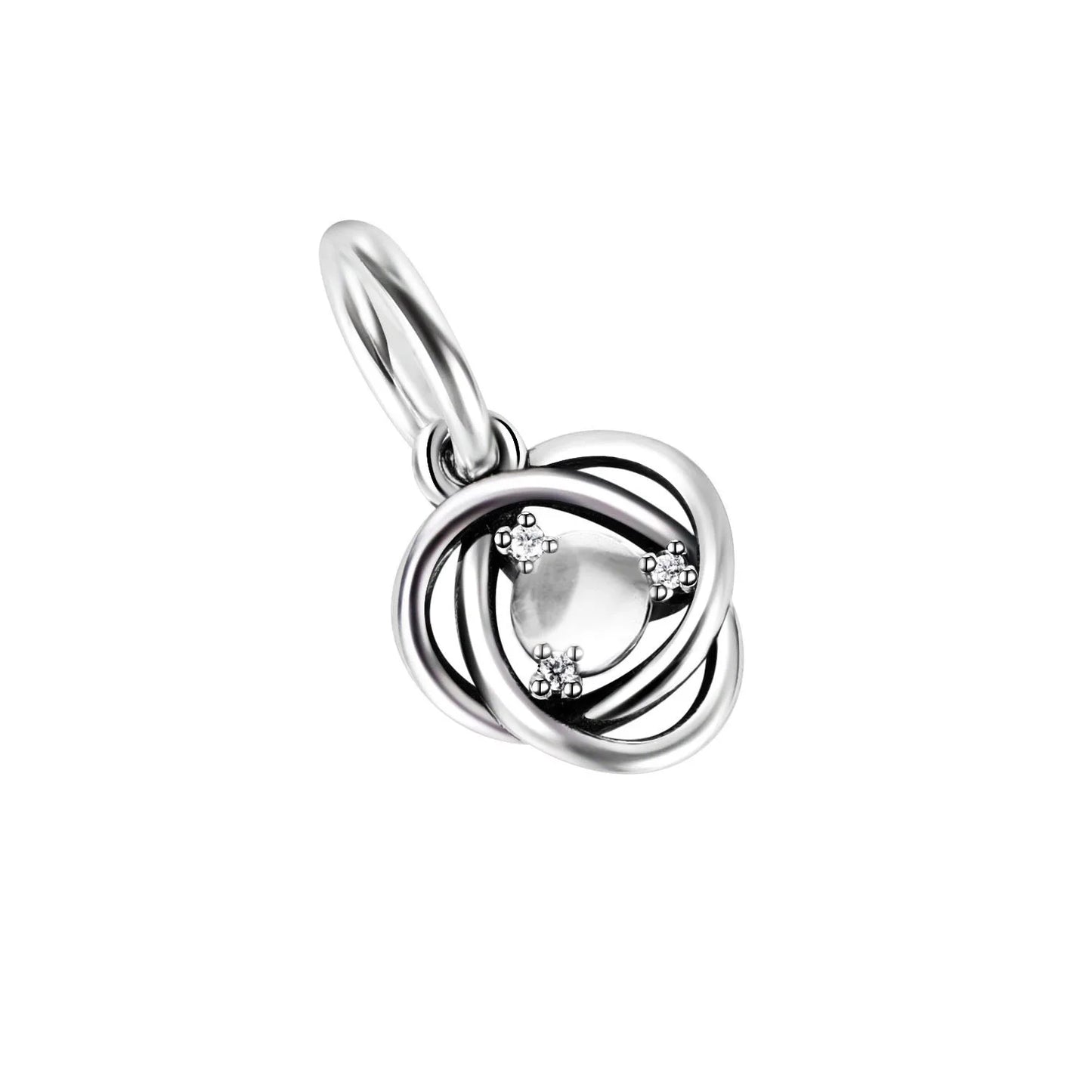 Charm Corazón con Piedras de Nacimiento en Plata 925 – Abalorios Eternity para Pulseras Originales Mujer