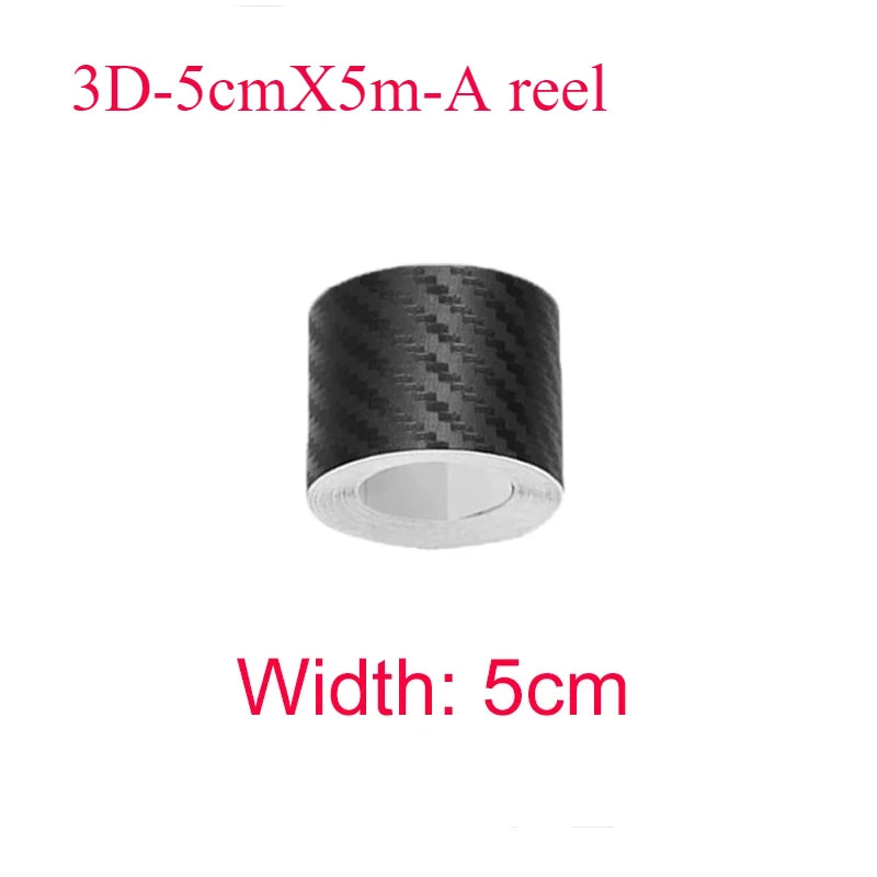 Sticker Protector de Umbral para Auto 3D Fibra de Carbono | Antirayones, Impermeable, Negro Mate