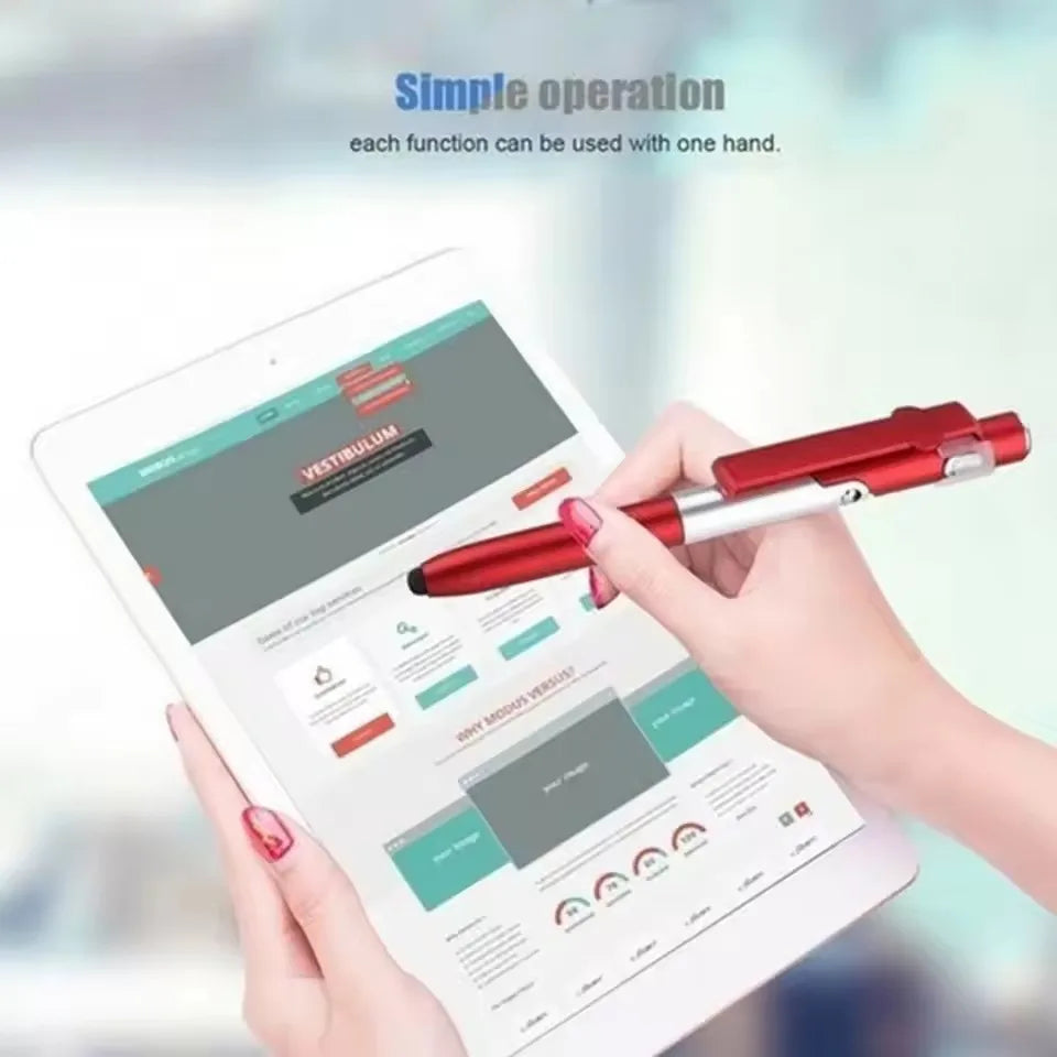 Lápiz Stylus Táctil con Clip – Compatible con Tablets y Smartphones, Ultra Ligero con Función LED