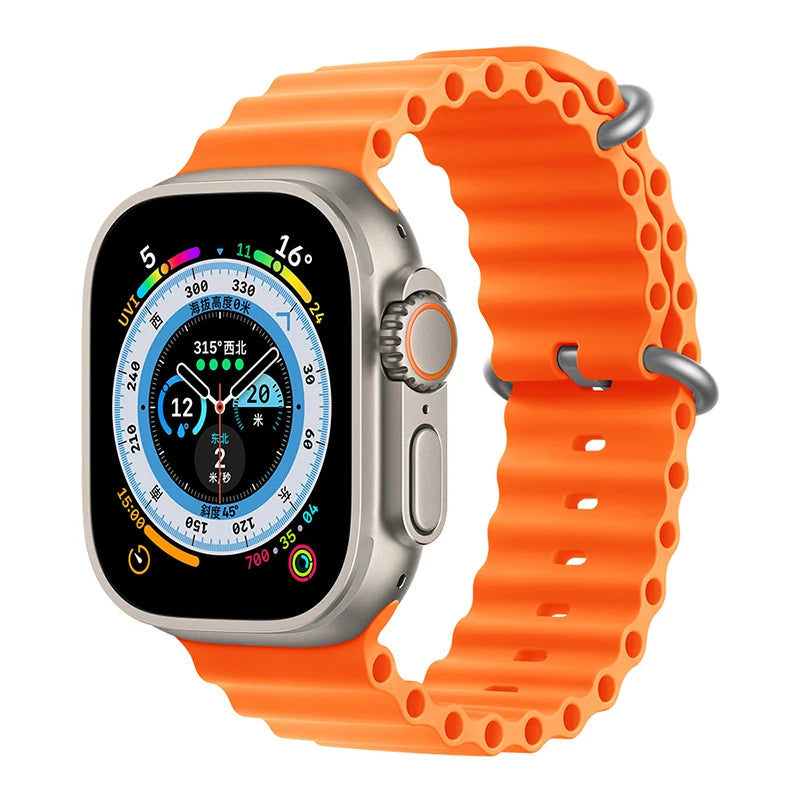 Correa Ocean de silicona para Apple Watch – Compatible Ultra 2, Series 10-5 (38mm-49mm)
