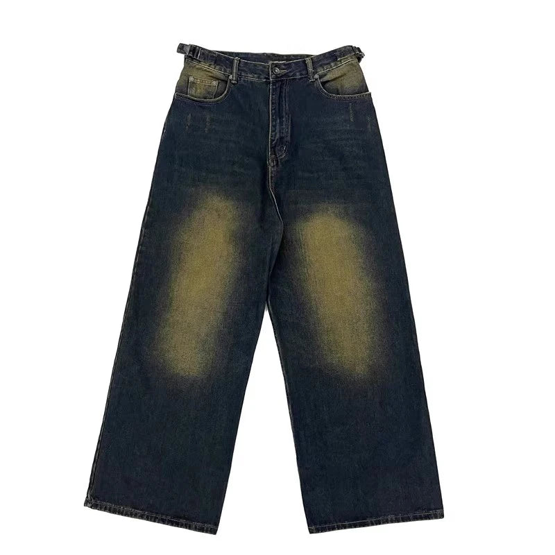 Jeans Baggy Verdes Oversize Hombre | Pantalones Barrel Y2K Retro Ajustables Streetwear Skater Hip Hop REDDACHiC