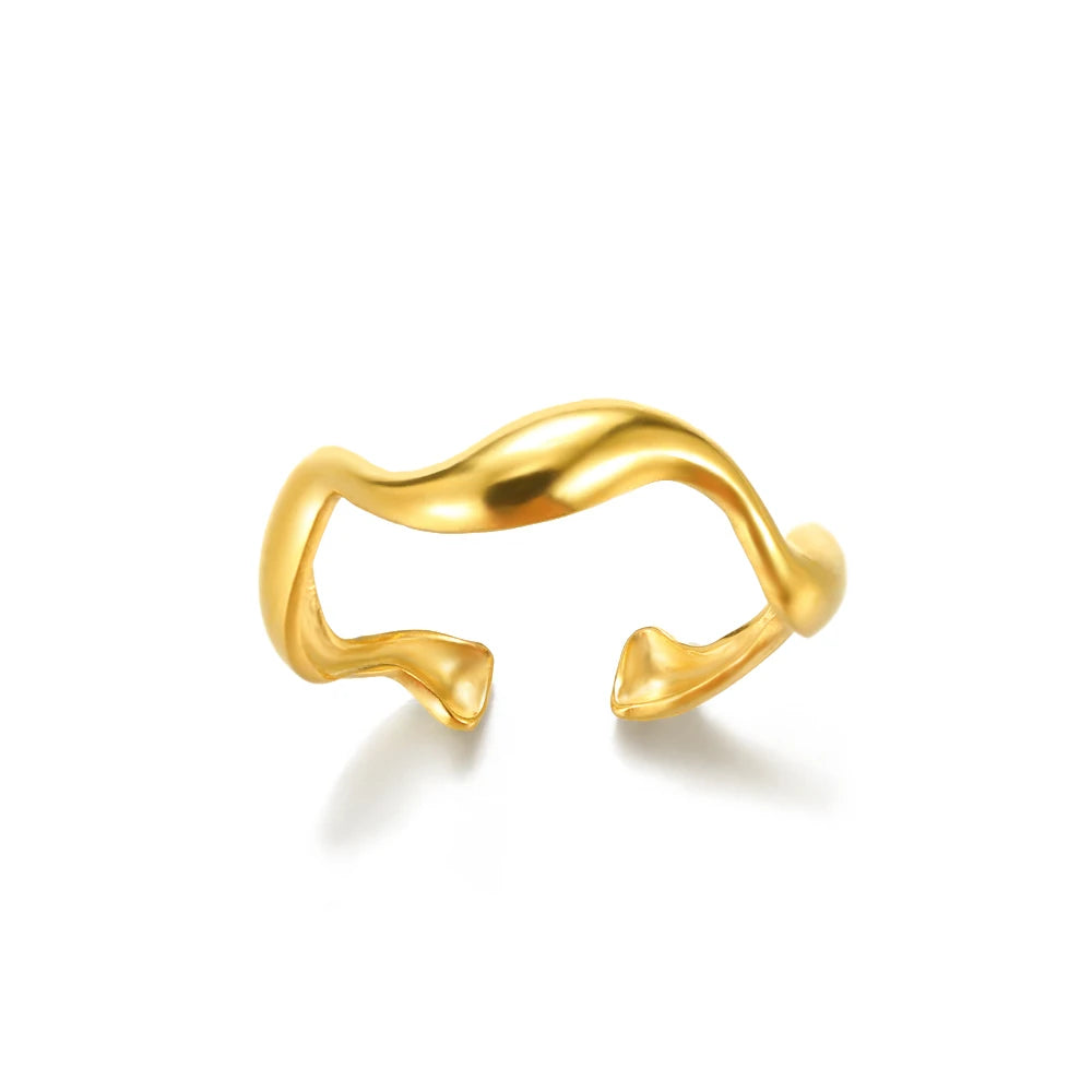 Anillos Clásicos de Acero Inoxidable 316L para Mujer - Color Dorado de Lujo Antialérgico y Duradero