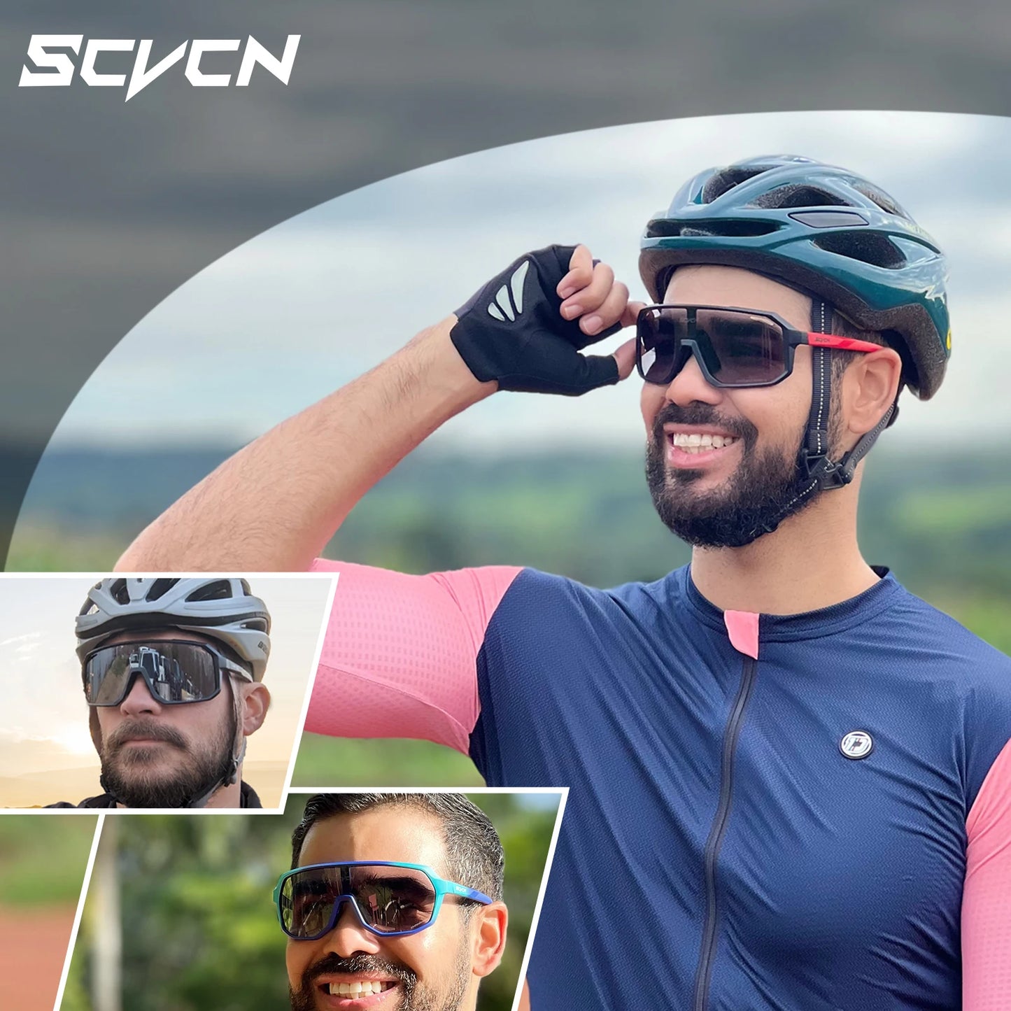 Gafas de Ciclismo SCVCN Fotocromáticas | Gafas Deportivas UV400 para Hombres MTB y Ruta