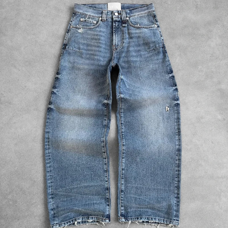 Jeans Baggy Y2K Retro Oversize Unisex | Pantalones Vaqueros Washed Harajuku Góticos Hip Hop Streetwear Decoración Exterior