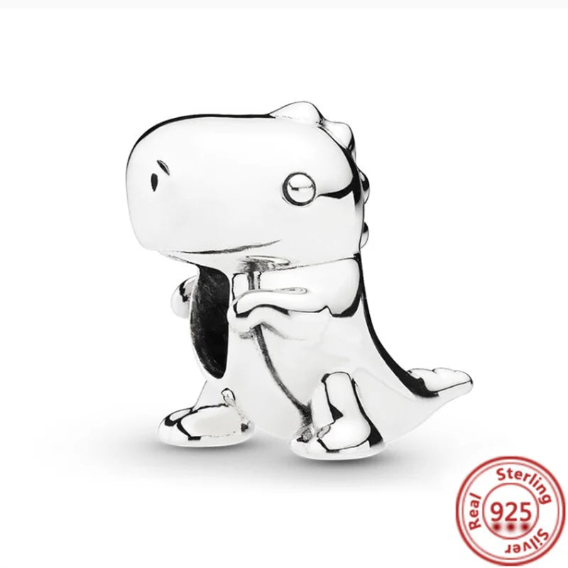 Charm perrito y huesito de plata 925 – Abalorio estilo sorpresa para pulsera tipo Pandora, joyería DIY romántica