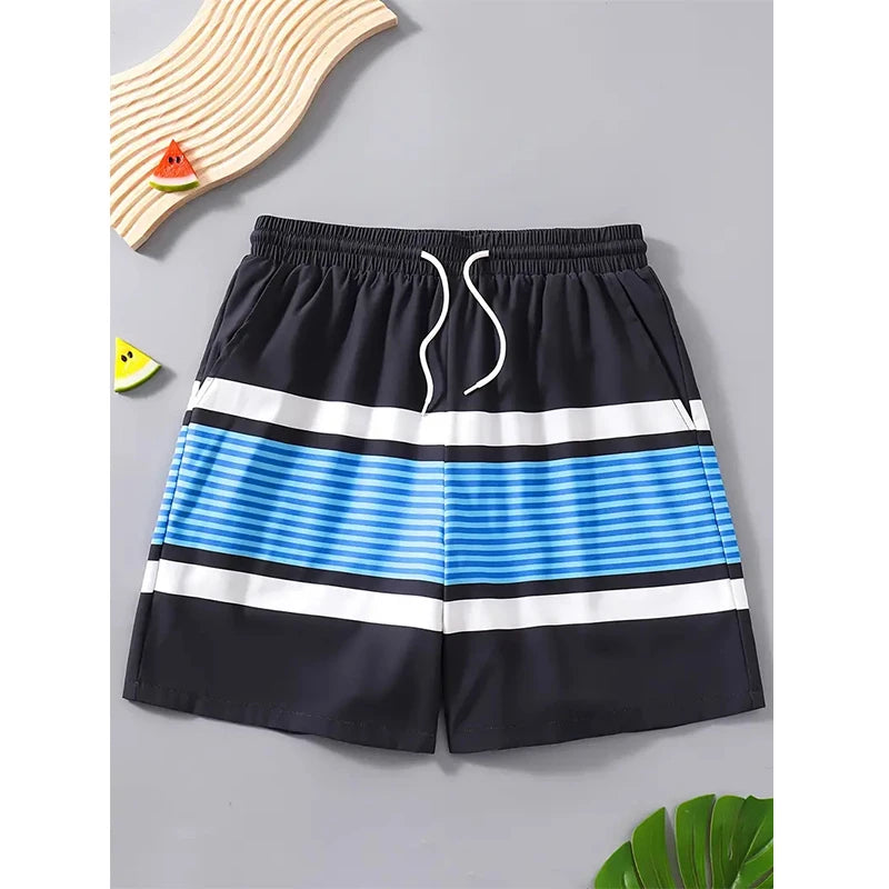 Bañador Hombre Rayas 3D | Shorts Playa Casual Verano Secado Rápido – Swimwear Surf y Natación