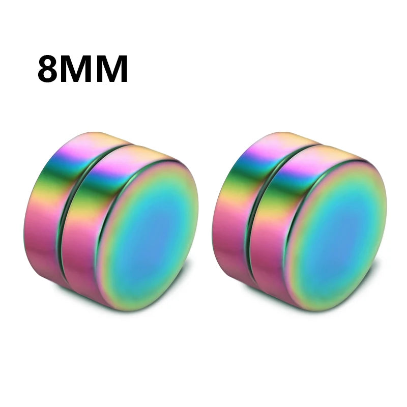 Aretes Magnéticos de Acero Inoxidable para Hombre – Estilo Hip Hop, Falsos y Personalizados