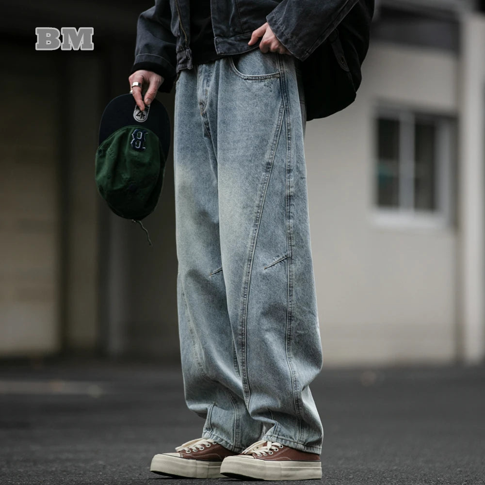 Jeans Baggy Hombre Estilo Japonés | Pantalón Denim Vintage Oversize Recto Streetwear Skate 2025