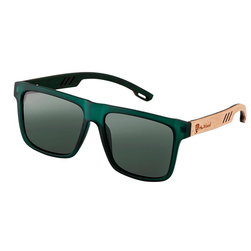 HU WOOD Gafas de Sol Cuadradas Polarizadas para Hombre | UV400 Alta Calidad Conducción y Deporte