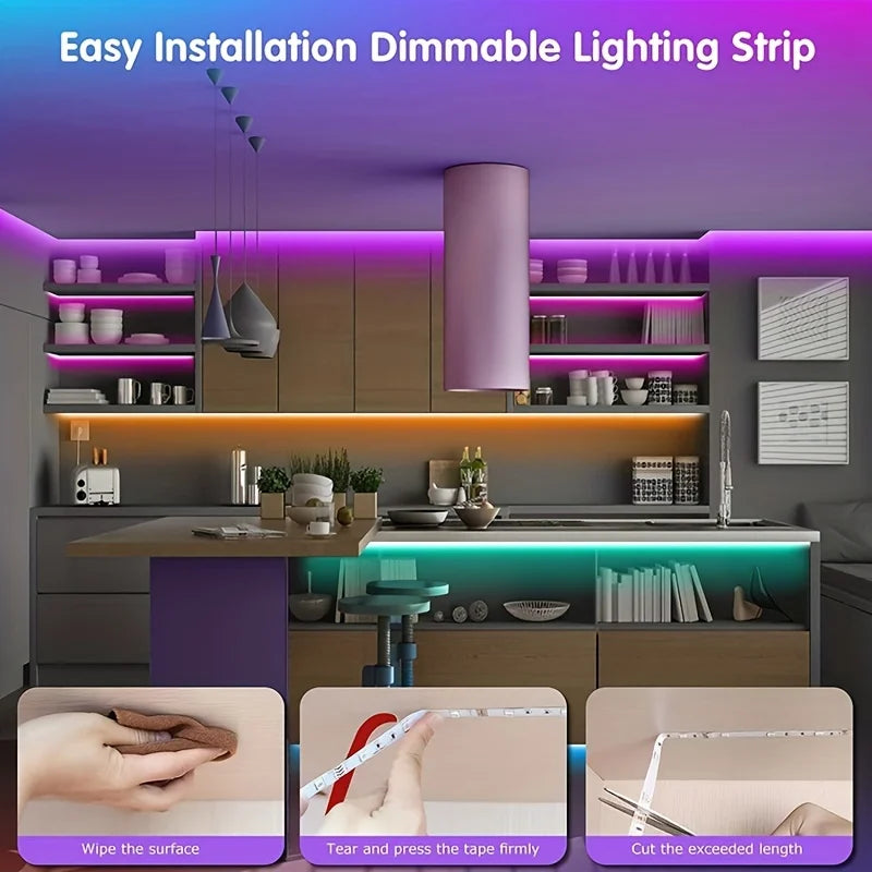 Tira LED 40M RGB con Control por APP y Mando | USB 5V | Luces Musicales con Sincronización al Ritmo | Decoración para Habitación y TV