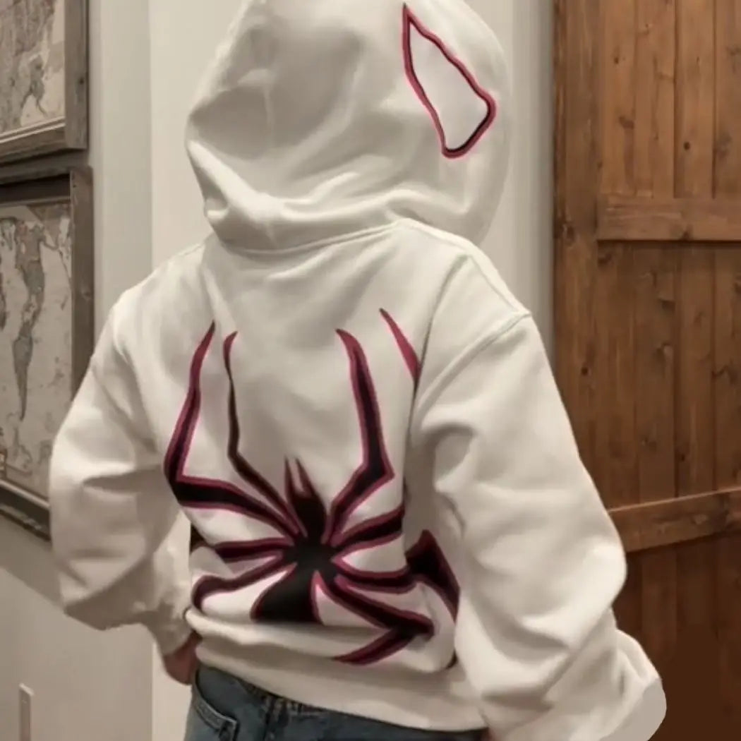 Sudadera Spider Hoodie Unisex con Cierre Completo – Chaqueta Oversize Streetwear Harajuku Punk Gótica Y2K