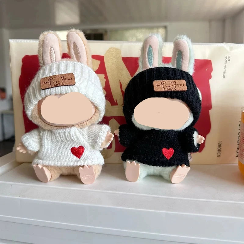 Accesorios Muñeca Conejito – Ropa Tejida con Gorro Orejas de Conejo y Suéter de Corazón para Juguetes y Coleccionistas