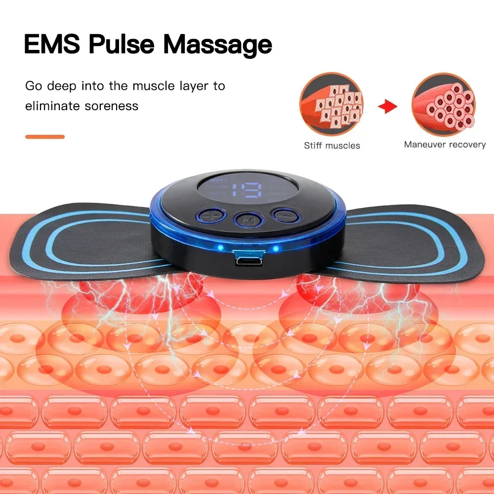 Masajeador Eléctrico Portátil de Cuello y Hombros | EMS Mini Recargable con Pulso Terapéutico para Dolor Cervical