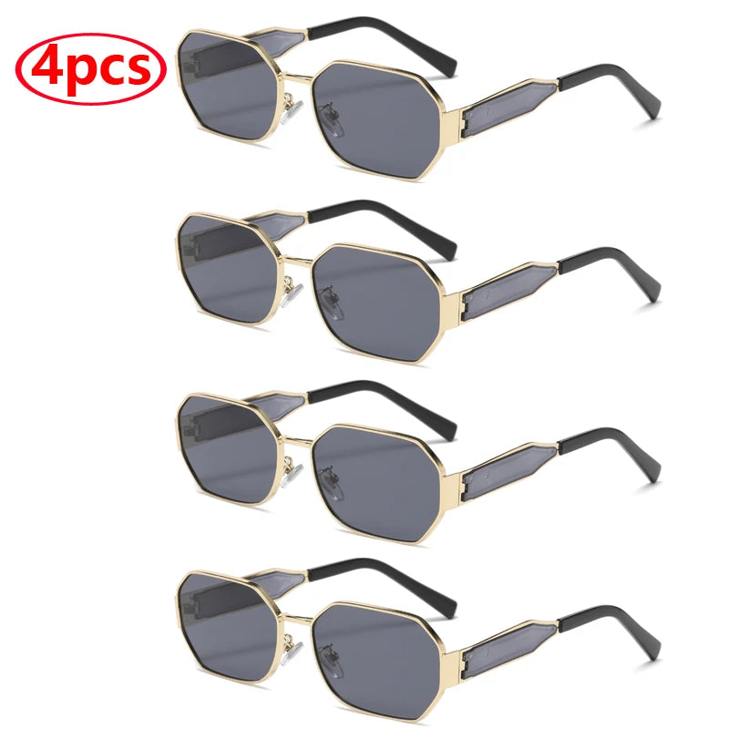 Gafas de Sol Vintage Rectangulares Unisex | Moda Retro Metal Negro Estilo Lujo