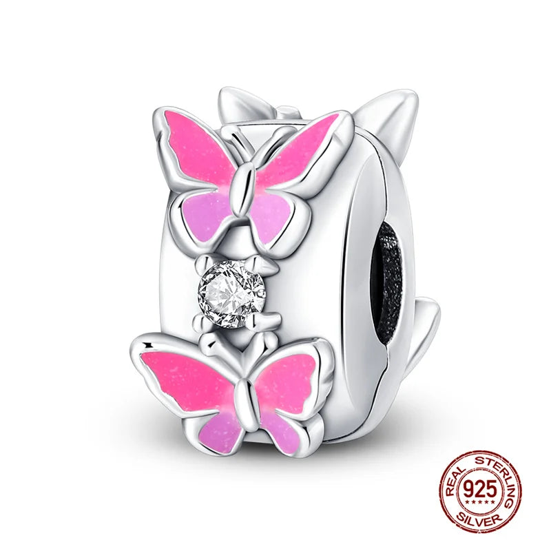 Charm Mariposa de Plata 925 | Dije para Pulsera o Collar 3mm Mujer Joyería Fina