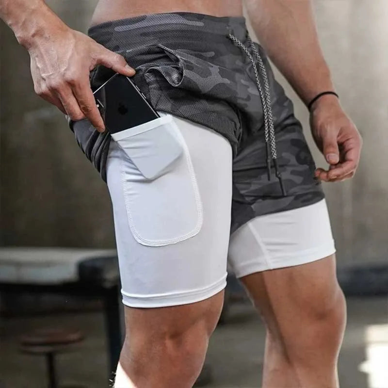 Short Deportivo Hombre 2 en 1 | Shorts de Running, Gimnasio y Entrenamiento | Secado Rápido Verano