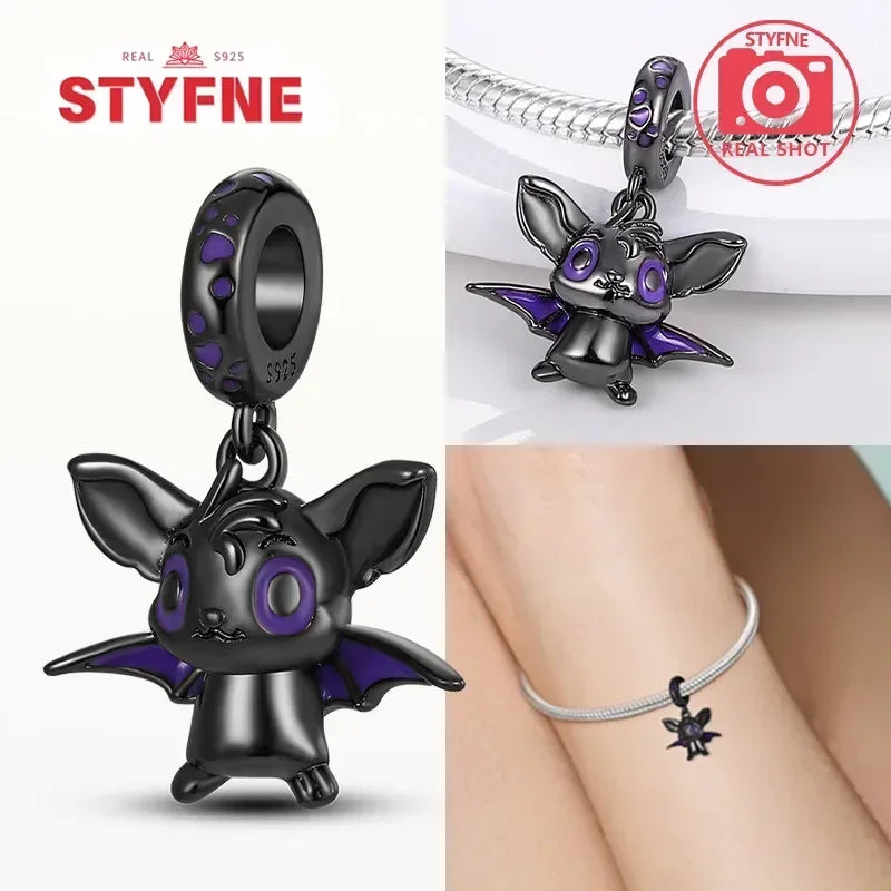 Charm Gato Negro de Plata 925 | Dije para Pulseras Pandora Mujer Joyería Fina