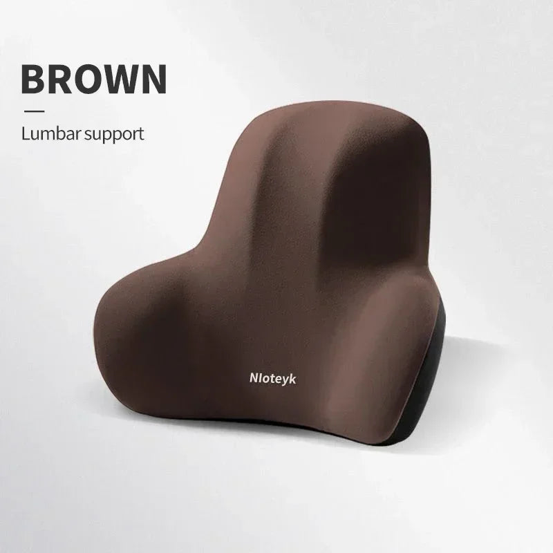 Cojín de Cuello y Lumbar para Coche con Espuma Viscoelástica | Almohada Ergonómica de Respaldo y Reposacabezas