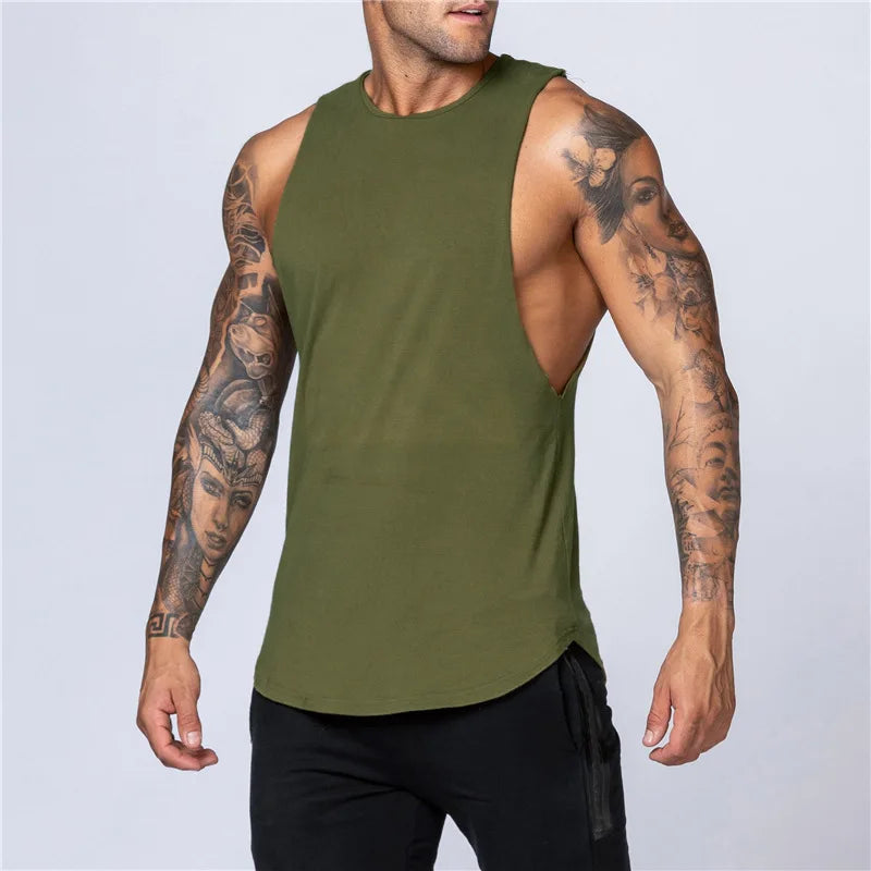 Tank Top de Algodón para Hombre – Fitness, Gym, Running y Bodybuilding, Sin Mangas, Transpirable, Cuello Redondo y Casual