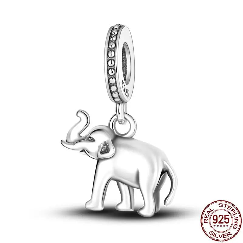 Charm camaleón y luciérnaga en plata 925 – Dije animal brillante, compatible Pandora, pulsera y collar mujer