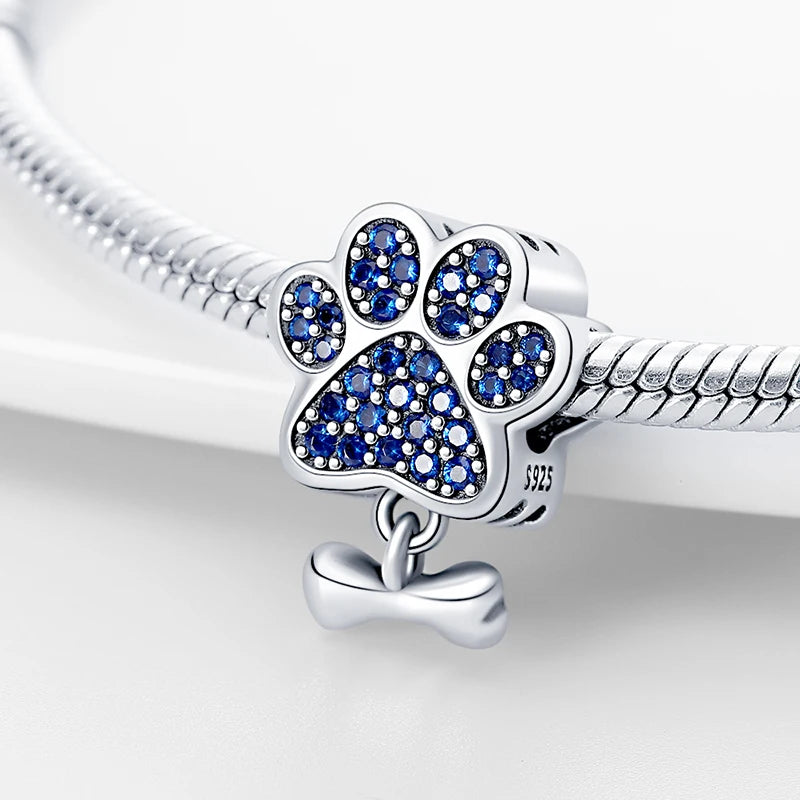 Charm Gato y Perro en Plata 925 – Abalorios 3mm para Pulseras Originales DIY Mujer